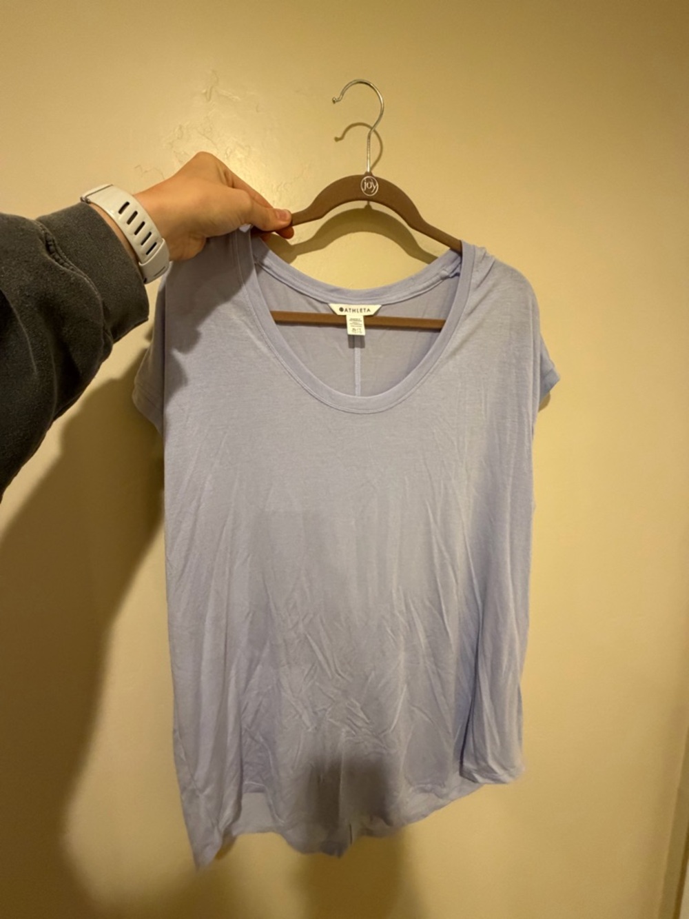 Athleta Light Lavender Scoop Neck Short Sleeve Tee